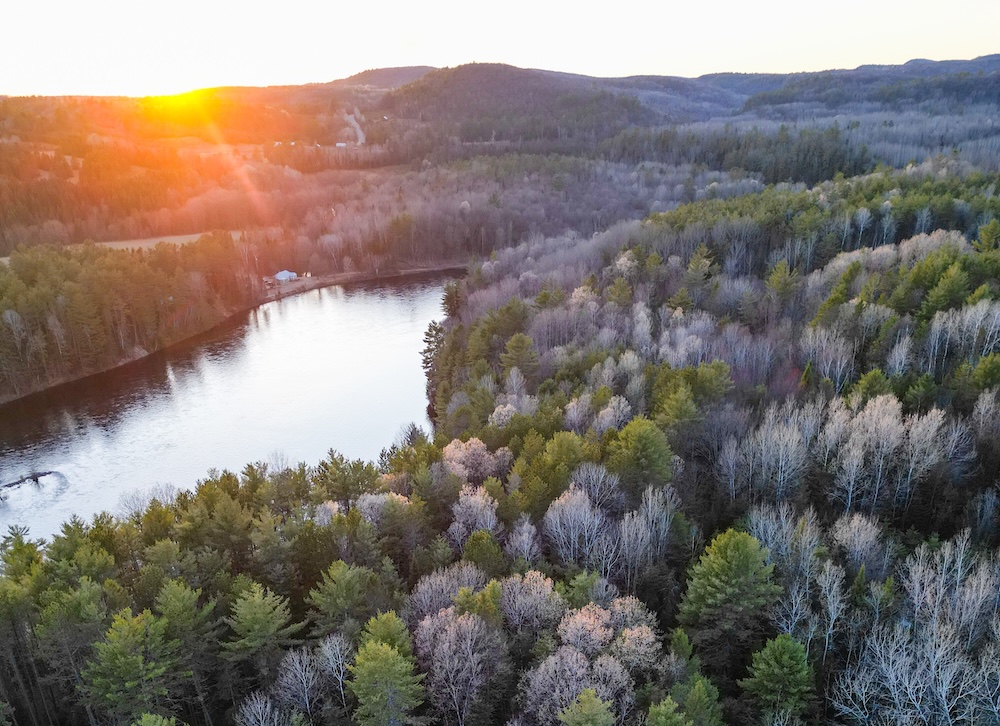 Wildwood Nature Escape and Coulonge River aerial photo in Quebec